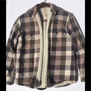 Sherpa-Lined Flannel Shirt